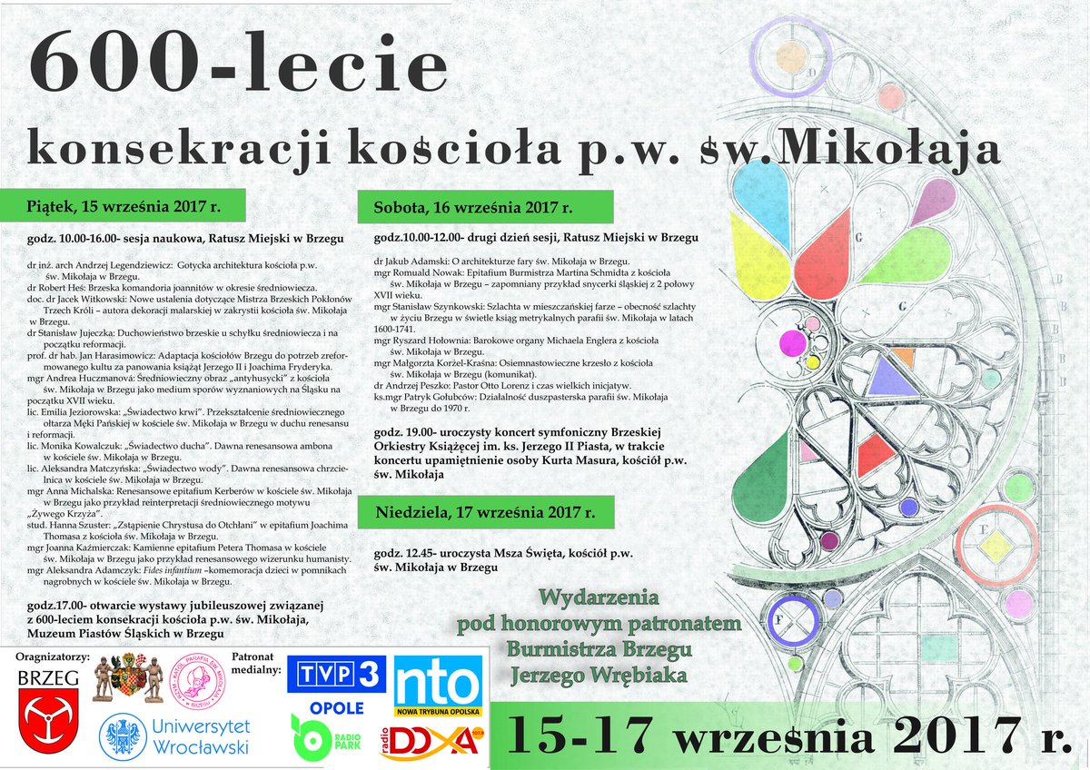 brzegpl's tweet photo. Jutro rozpoczynają się obchody 600-lecia konsekracji Kościoła Św. Mikołaja w Brzegu #Brzeg https://t.co/NVVUSsiKEg
