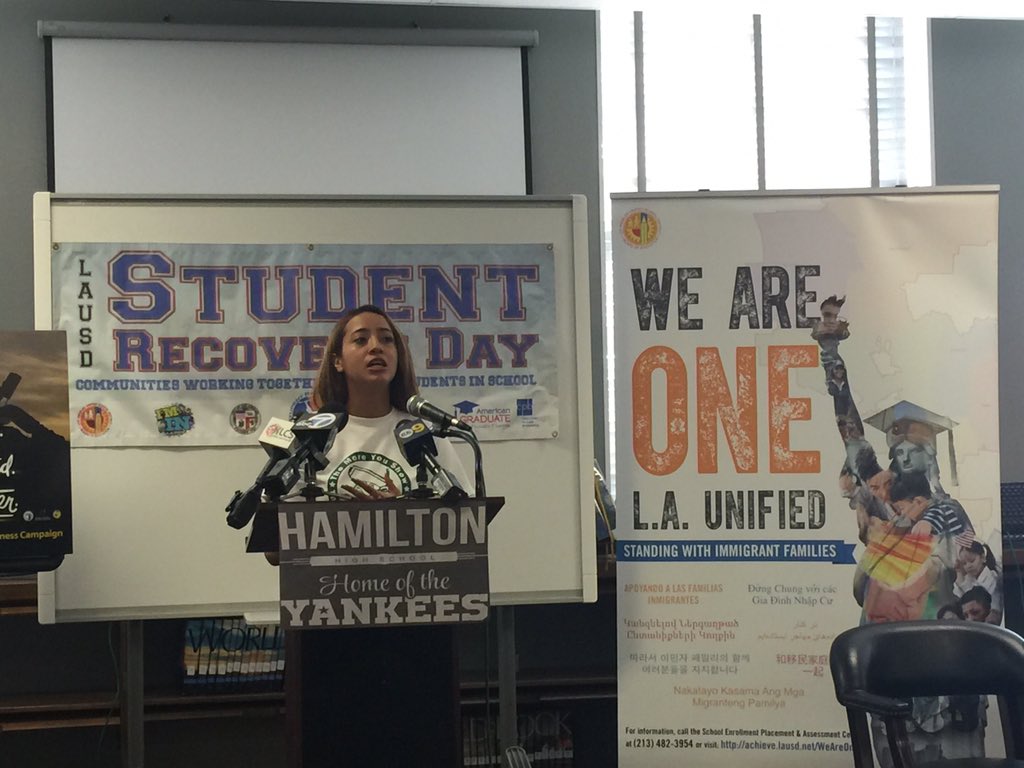 <a href="/LASchools/">Los Angeles Unified</a> is hosting #StudentRecoveryDay today because we are committed to keep students in school on the journey to graduation.