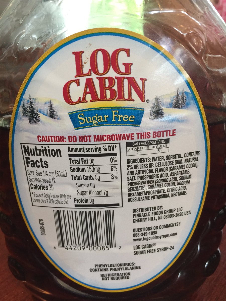  Log  Cabin  Sugar  Free  Maple Syrup  Nutrition  Facts 