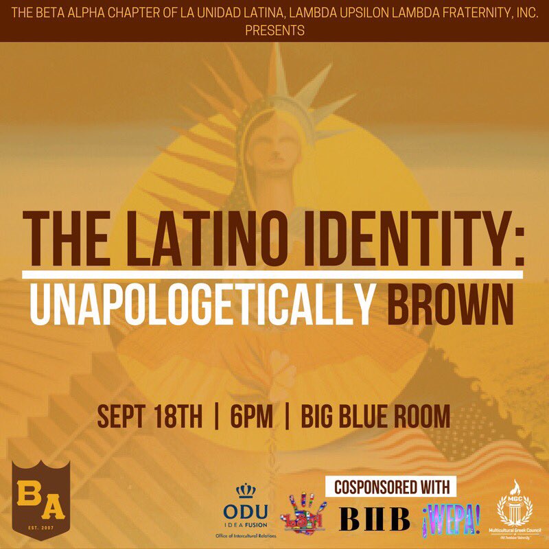 Come out and support the Latino community and the opening of Hispanic Heritage Month! Sept 18th @ 6 in the Big Blue Room ❗️✊🏾