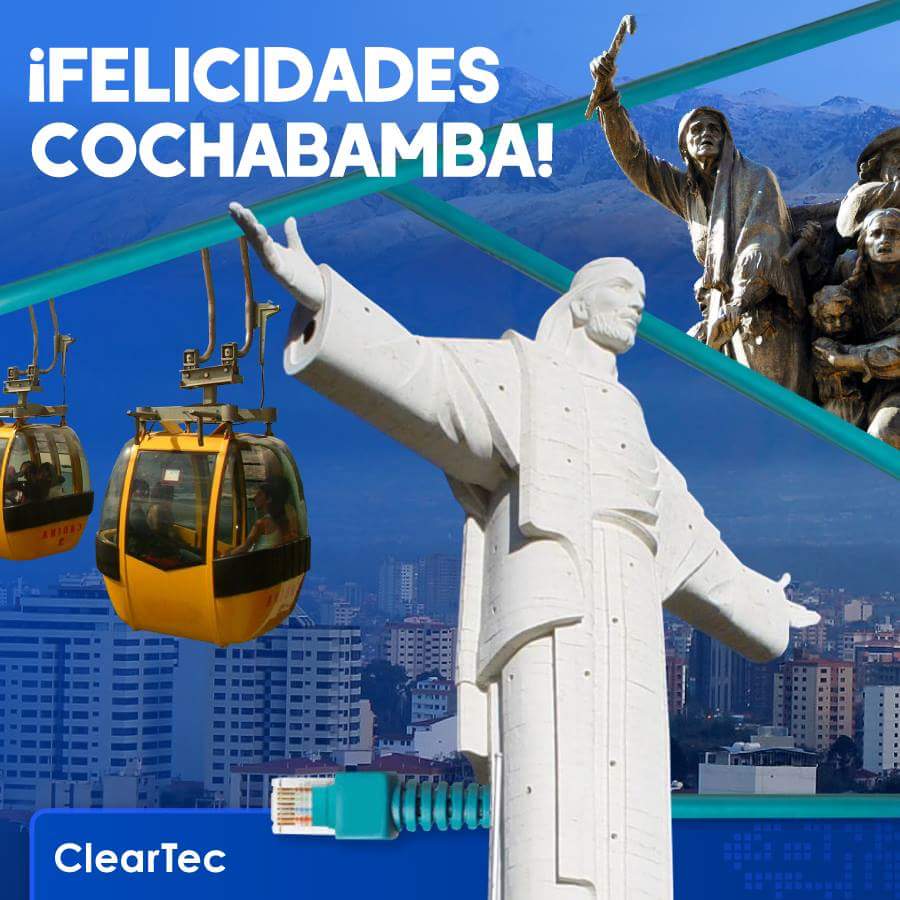 CleartecBolivia's tweet photo. Hoy se cumplen 207 años del grito libertario de Cochabamba.  Que su historia y gente sigan avanzando, con unidad y fuerza.
#CleartecBolivia https://t.co/vh3eEnDBkC
