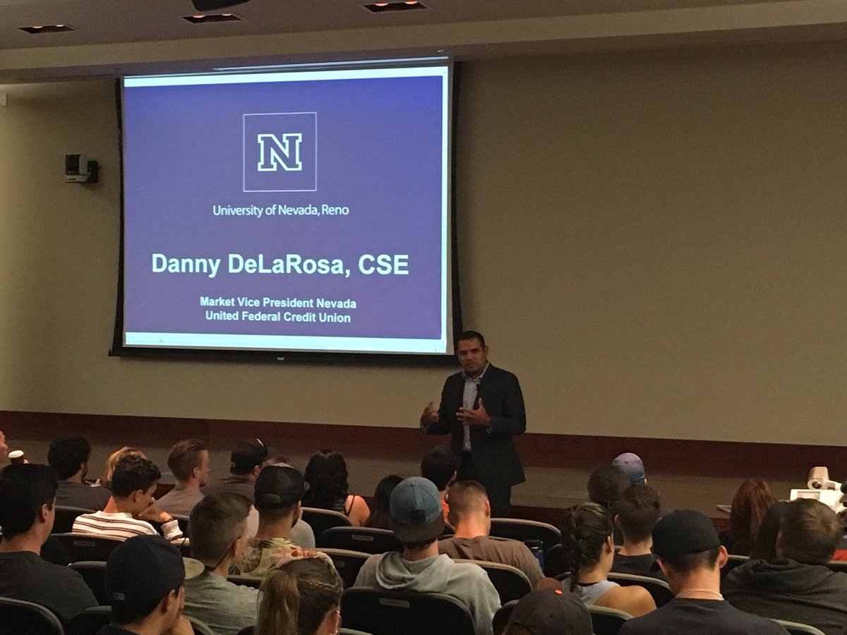 jmcclenahan's tweet photo. @BizUNR Danny DeLaRosa, Market VP of United Federal Credit Union, speaks on leadership to Dr. Ryan’s OB class. #ufcu #leadership. https://t.co/MbYEzbHhmh