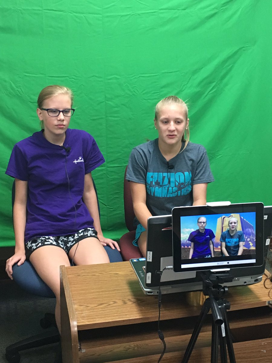 macprincipalLMS's tweet photo. LMS broadcasting class practicing scripts in front of camera @lathropschools https://t.co/1wvF5aEW9X