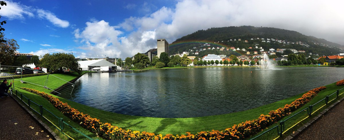 Blue sky and rainbow 🌈 in <a href="/bergen2017/">Bergen 2017</a>. It couldn't be better! 3 days to go ✌️ #Bergen2017