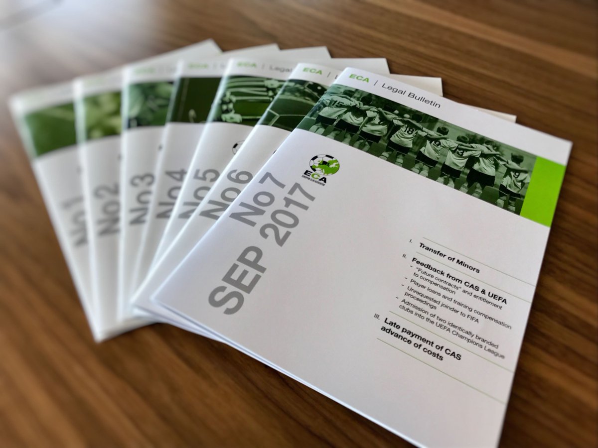EFC_Football's tweet photo. Latest issue of the #ECA Legal Bulletin is now available. Read more here ➡️https://t.co/q0TcuUEKGJ #SportsLaw ⚽️⚖️ https://t.co/OFSxkNNeZu
