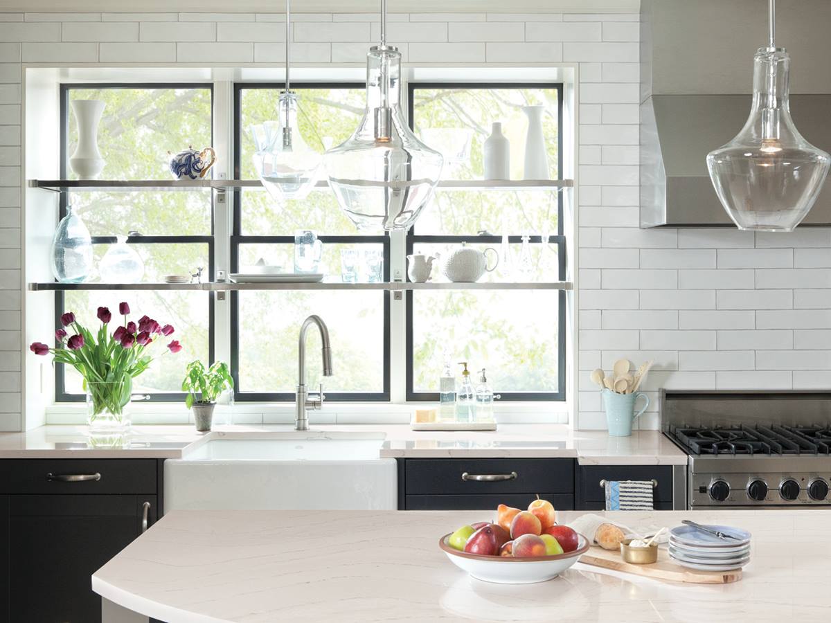 Not one to settle for traditional, Ella™ softens the pairing of sleek black cabinetry and stainless appliances cometstone.com/news/2017/9/14…