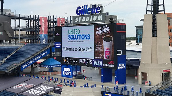 UsiSageConnect's tweet photo. Enjoying Sage Café at Gillette Stadium. Session 1 has begun! #SageCafé #UnitedSolutions #GilletteStadium https://t.co/z5U1vvV0qv