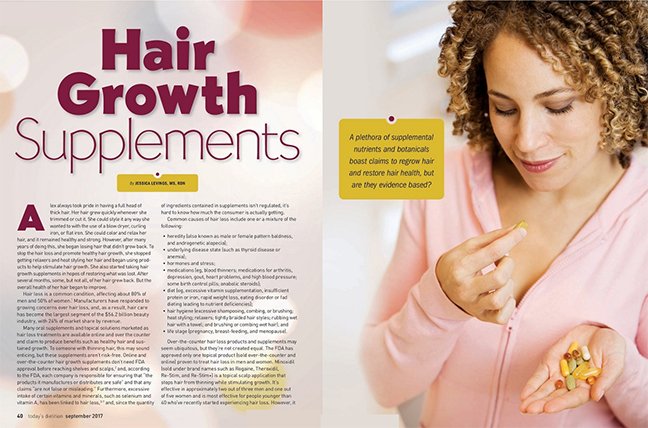 TodaysDietitian's tweet image. Are the plethora of supplemental nutrients &amp;amp; botanicals claiming to regrow hair + restore its health evidence based? ow.ly/r3az30f9pWB