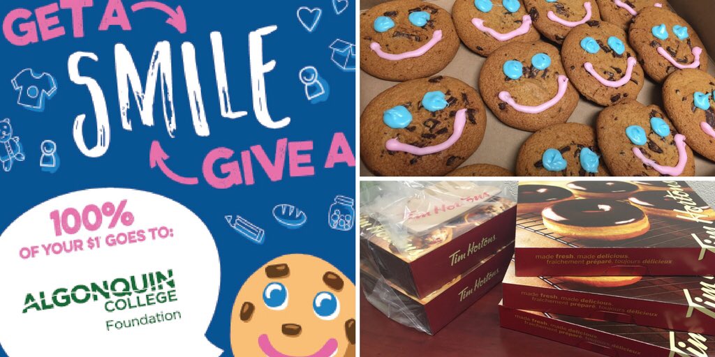 Glad I was able to put smiles on ppl's faces with the decadent #smilecookie while giving back to the @AlgonquinColleg Foundation @ACeating