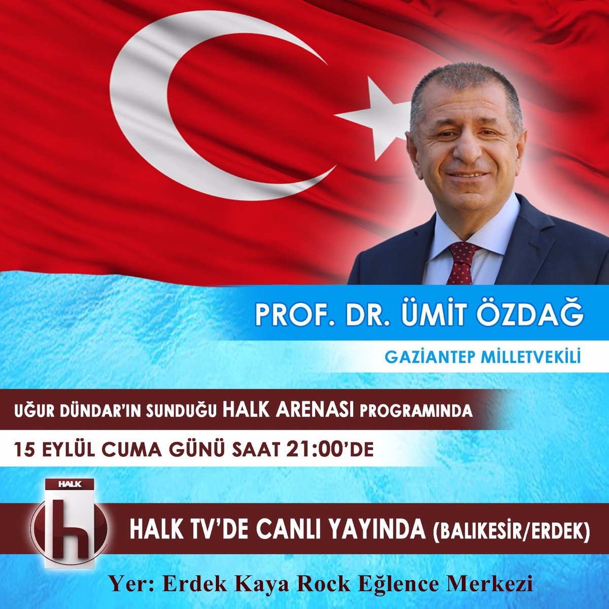 umitozdag's tweet photo. 15 Eylül 2017 Cuma günü (yarın) saat 21:00'de, Uğur Dündar'ın sunduğu "Halk Arenası" programına konuk olacağım... https://t.co/KM884HsvYp