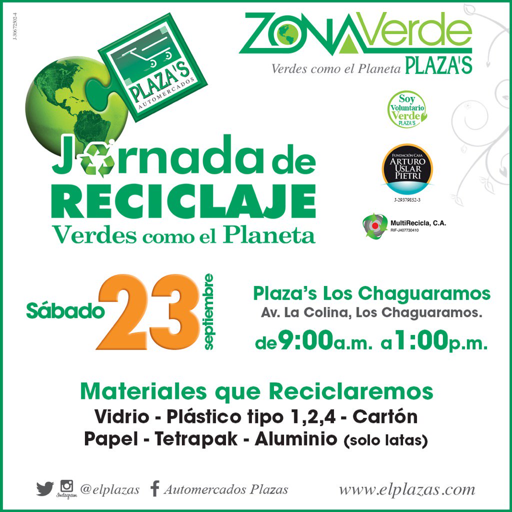 Tienes residuos? No te lo pierdas! <a href="/elplazas/">Automercados Plazas</a>