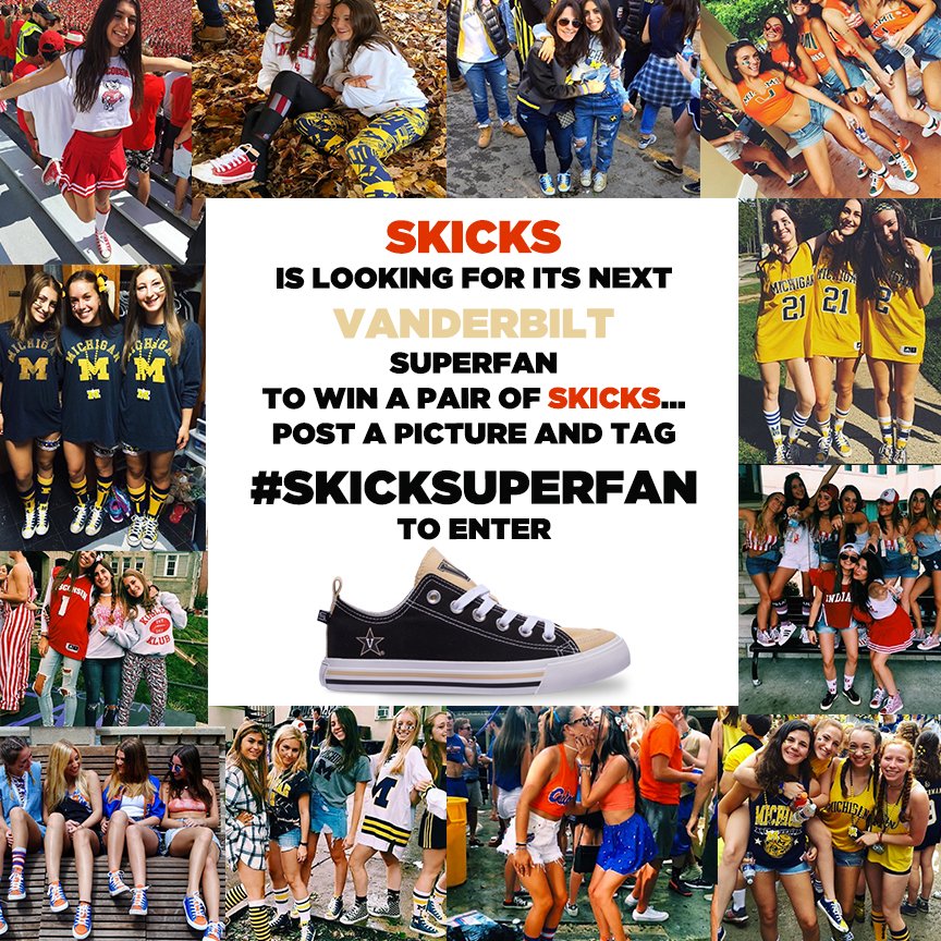 Post a picture and tag #skicksuperfan for a chance to win a pair of Vandy <a href="/SKICKSsneakers/">SKICKS</a>! Winner announced tomorrow! #Vanderbilt #Vandy