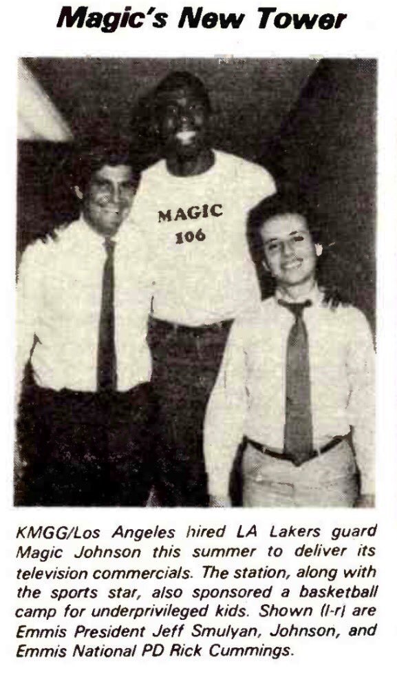 EmmisComm's tweet image. #TBT to @NABShow 1984, Jeff Smulyan &amp;amp; Rick Cummings meet up with @MagicJohnson at the Radio Show @nabtweets pic via @RadioRewinder