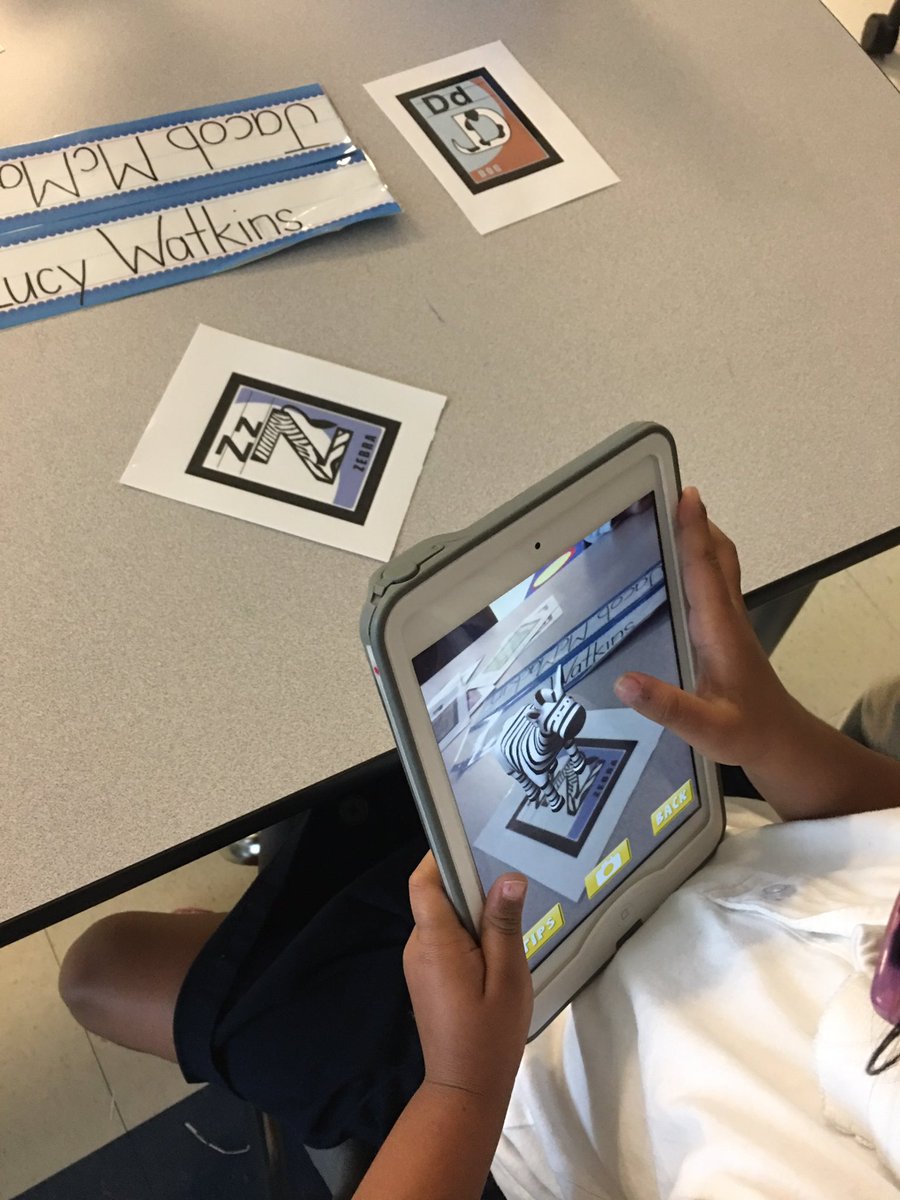 MrsEdmondsonWB's tweet photo. Students practicing letter names and  sounds in 3D! Thanks for the new app idea @StarlaEScott https://t.co/sR5ovXFWyZ