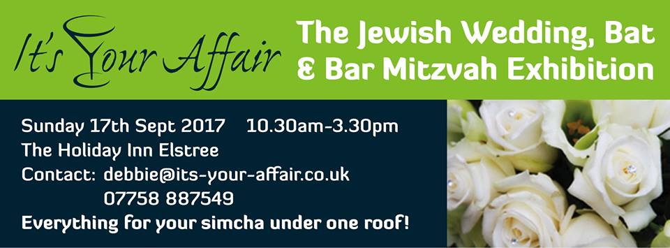 Come see us at the 'it's your affair - Jewish wedding, Bar &amp; Bat Mitzvah fair at the @HIElstree on Sunday!