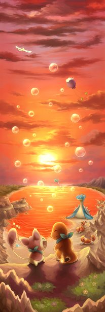 charmander pokemon (creature) no humans starter pokemon trio open mouth flame-tipped tail smile outdoors  illustration images