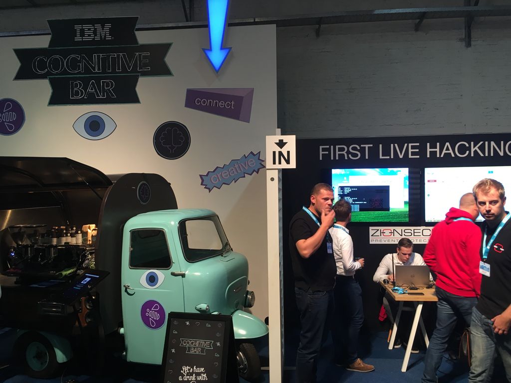 YvesVS's tweet photo. And when the Hack is done, discuss #security over a nice cup of coffee @IBMSecurity @TechData_BE #meeetit17 #zionsecurity https://t.co/THpBJxjSyL