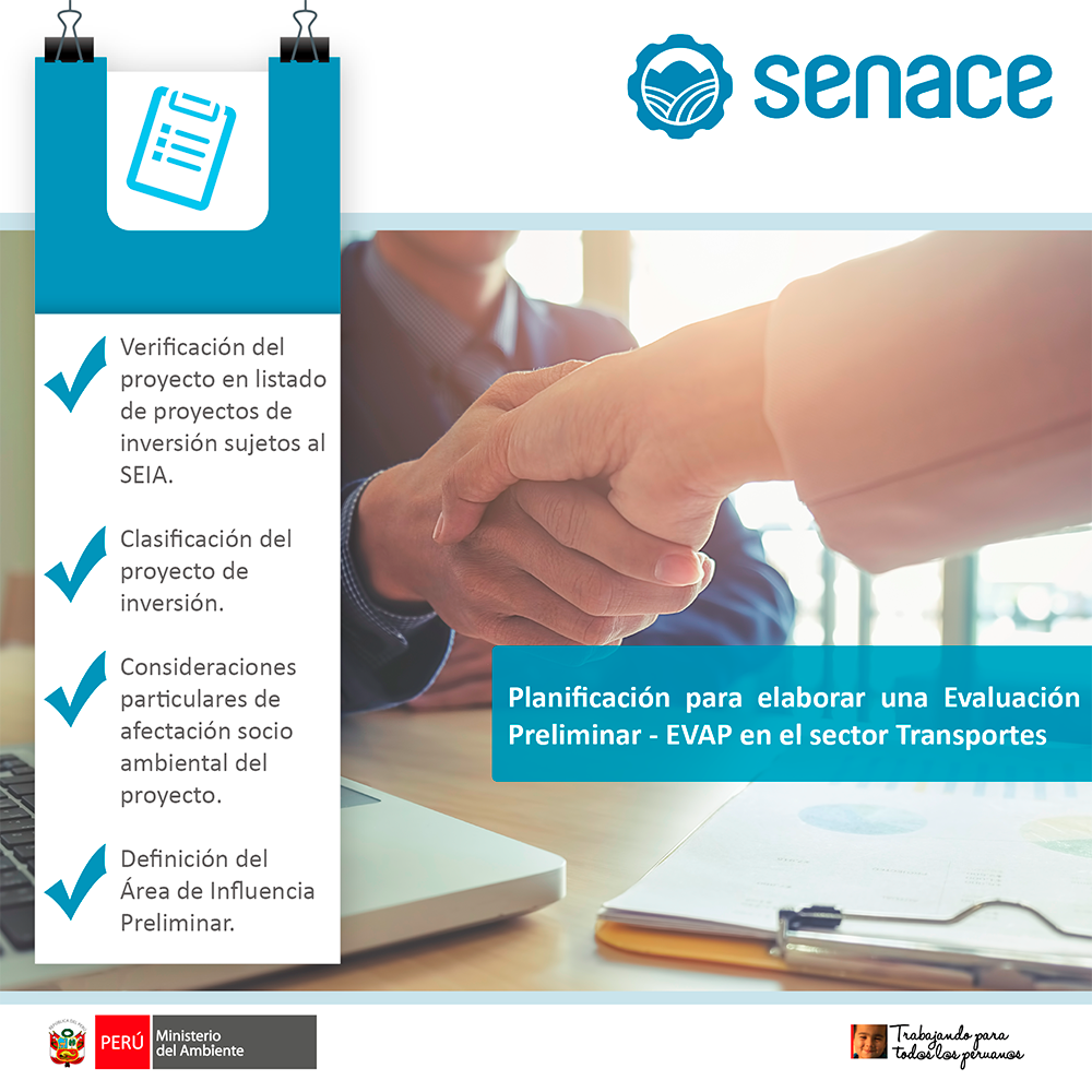 SenacePeru's tweet photo. #SenaceInforma: Conoce la planificación para elaborar una Evaluación Ambiental Preliminar en el sector #Transportes https://t.co/g885lM2gn5 https://t.co/YUVNSryZ5f