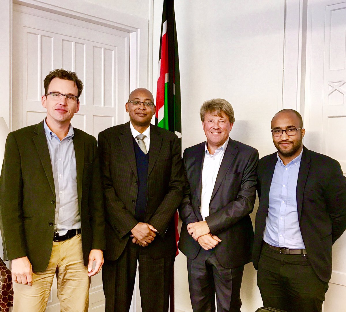 Amb_Dr_Sang's tweet photo. Very good meeting with #CEO/ Partner Anders Kristofersen &amp; Managers of #SeibuGiken #DSTGroup regarding setup &amp; #Investment in #Kenya. https://t.co/AxvTdSHC0z