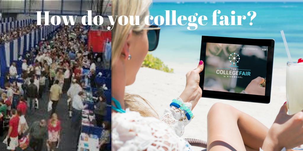 collegefairapp's tweet photo. Finally, a college fair you can host from the beach. #winning #nacac17 
#Kickwheel #THEcollegefair https://t.co/t7dR8RYei5