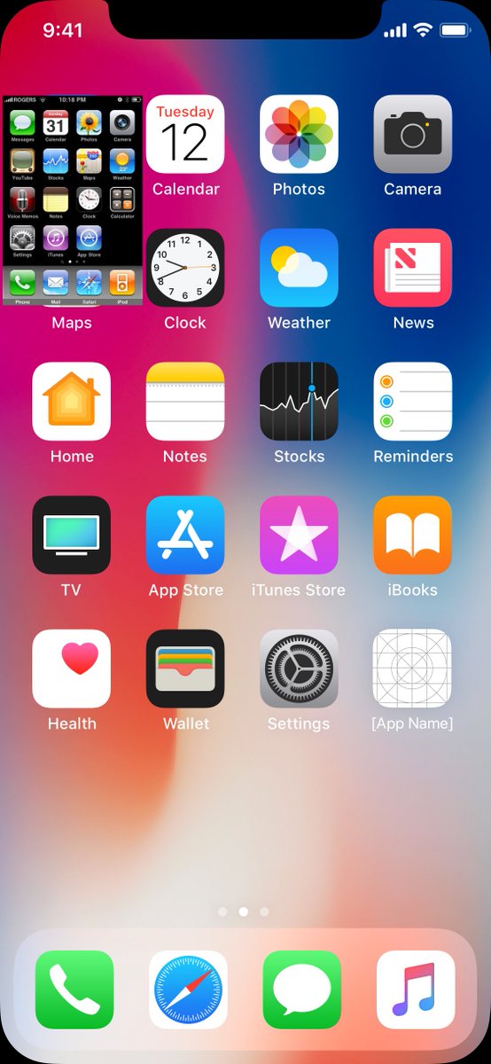 David Barnard The Entire Home Screen Of The Original Iphone 3x480 Pixels Is About The Size Of 2 Icons On The Iphone X Home Screen 1125x2436 Pixels T Co Bjrd7p1jto