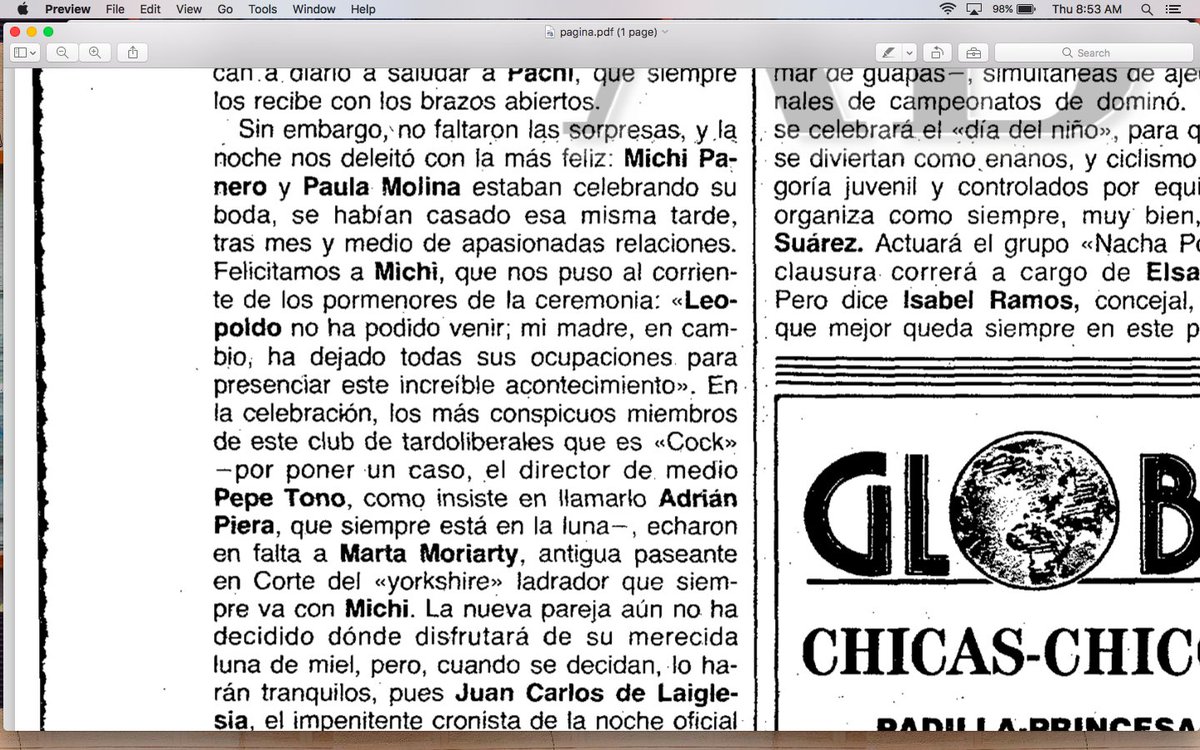 La boda de Michi Panero y Paula Molina en @abc_es 10/7/1987., image size:1200x750