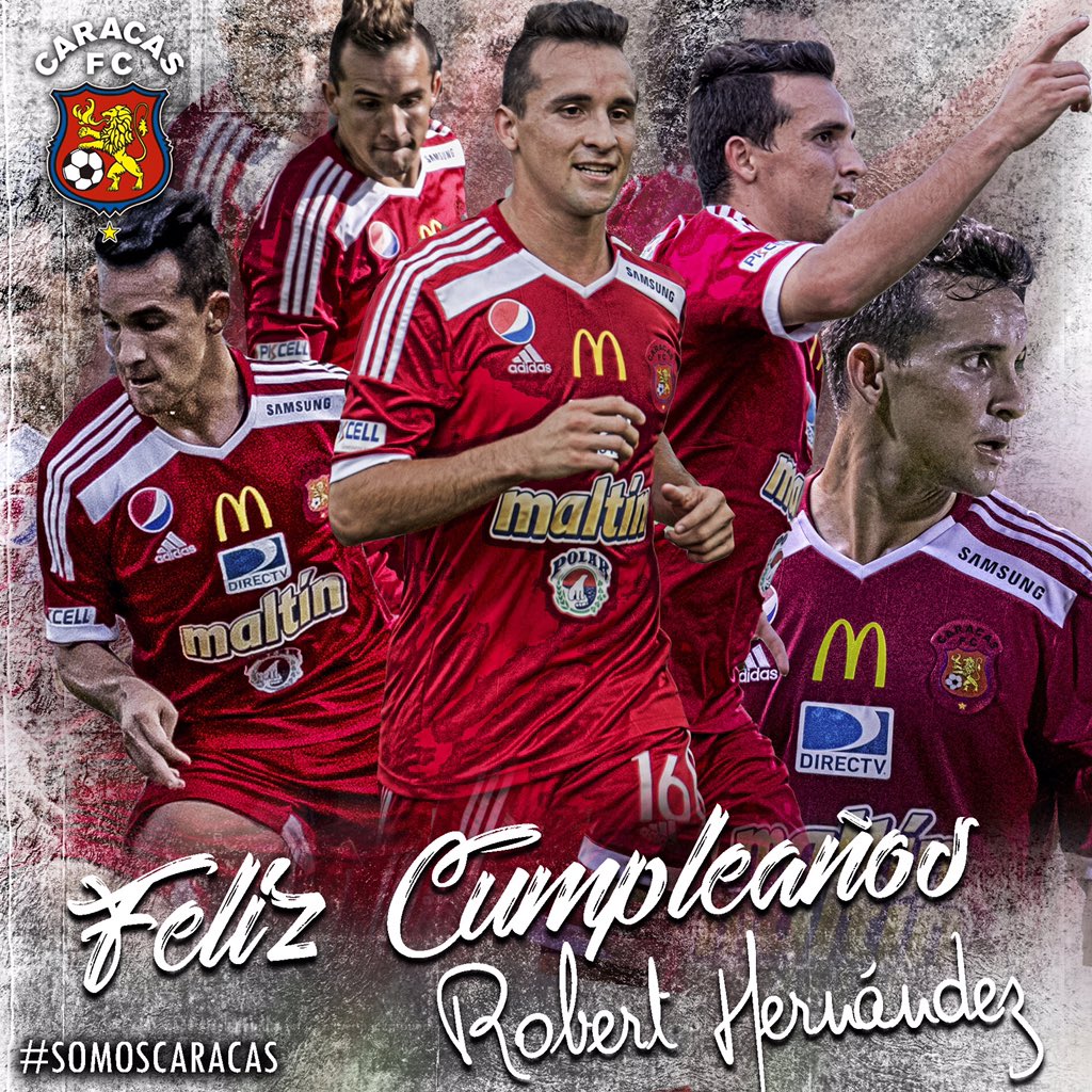 Caracas_FC's tweet photo. #InstitucionalCFC | Hoy está de cumpleaños @HernandeRobert, mediocampista del @caracas_fc ¡Felicidades! 🎁🎉🎈 #DaleRo https://t.co/w3qRd7Lu3U
