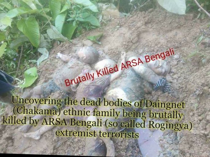 #Myanmar #Army found hidden grave of #Dienet #Chakma children brutally killed by #Rohingya #Bengali #Muslim #Terrorists in #Mayyu  #Rakhine