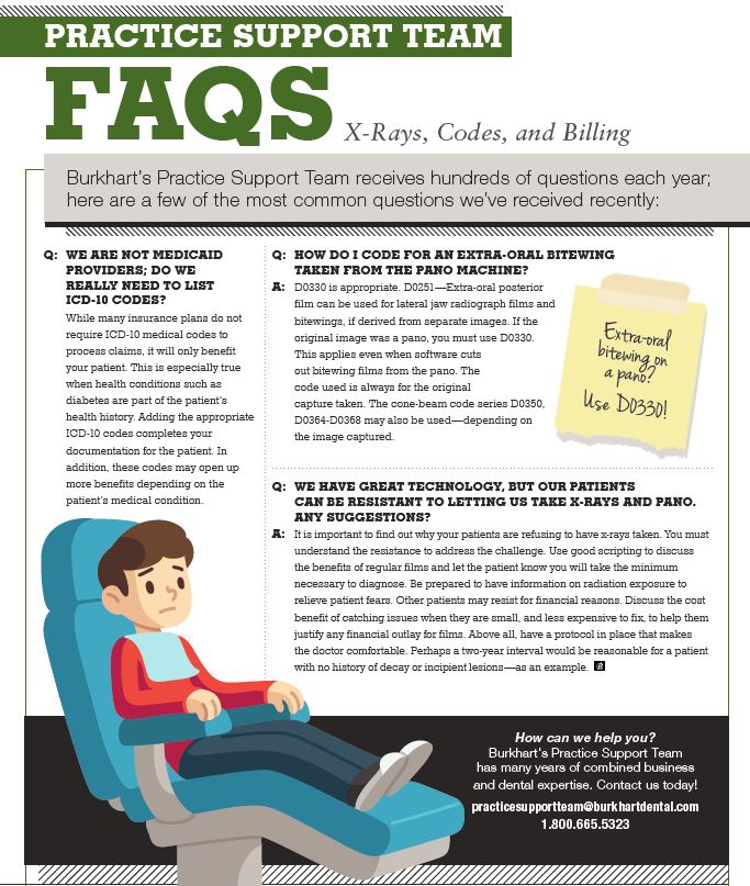 Practice Support Team FAQs - X-Rays, Coding, &amp; Billing
2017 Catalyst - Issue 3
By: Burkhart's Practice Support Team
owl.li/4zI430dDv7T