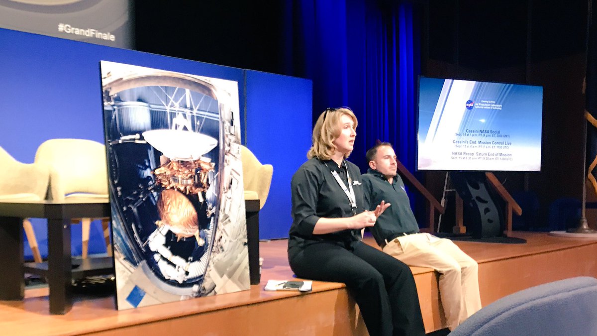 RoblemVR's tweet photo. "Our spacecraft are unmanned but they do carry the hopes and dreams of many."
~ @Stephist opens the Cassini #GrandFinale gathering @NASAJPL https://t.co/rHPyOrE2Rb
