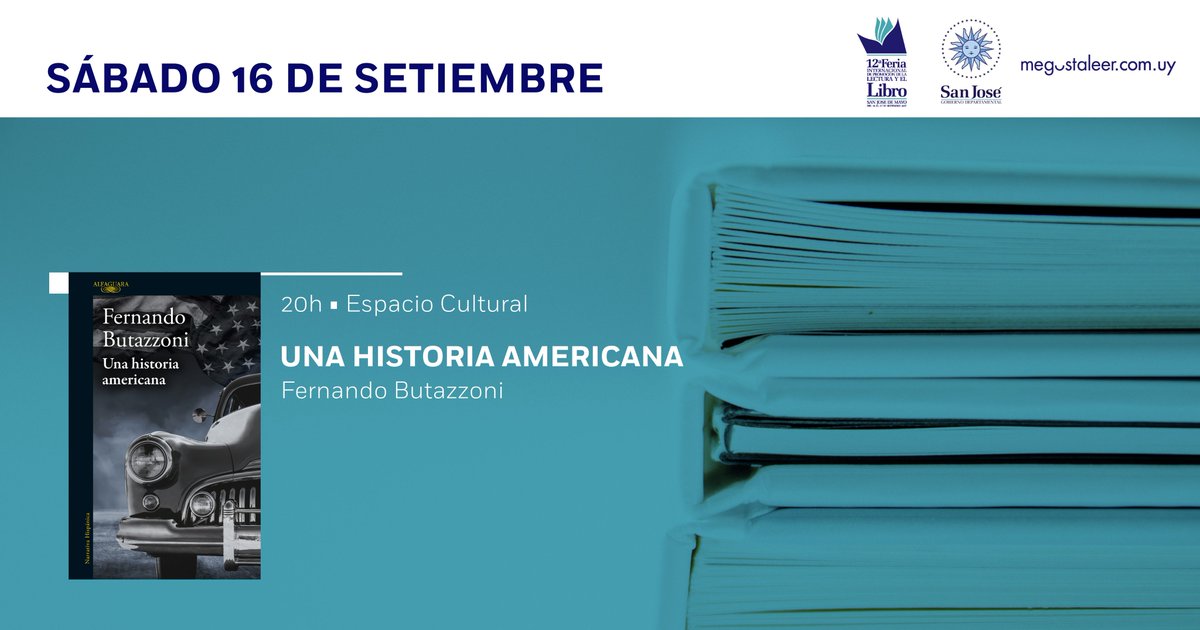 penguinlibrosuy's tweet photo. SÁBADO - 20:00h
#FernandoButazzoni presenta su nuevo libro #UnaHistoriaAmericana en la Feria del Libro de #SanJosé
¡Todos invitados! https://t.co/syONr2MWOQ