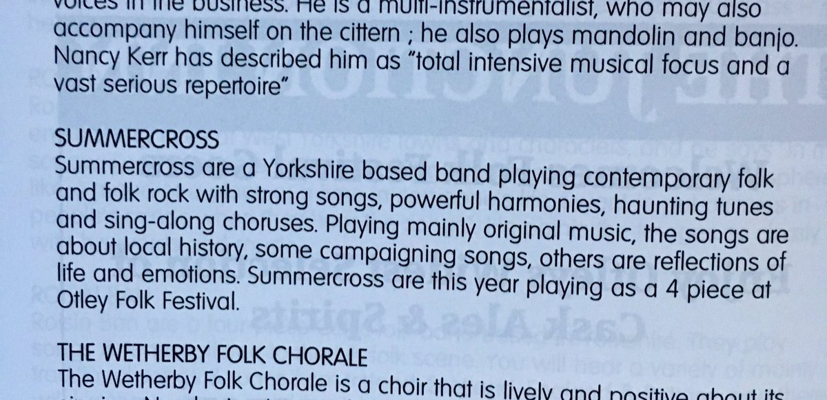 We've got our <a href="/OtleyFF/">Otley Folk Festival</a> programme! We're on tmrw eve <a href="/KorksWineBar/">Korks Wine Bar</a> with Anne Jackson, Carfrae, Jon from <a href="/JPacousticB/">Jon Palmer Band</a> &amp; <a href="/DMcFBand/">DuncanMcFarlaneBand</a> #Otley