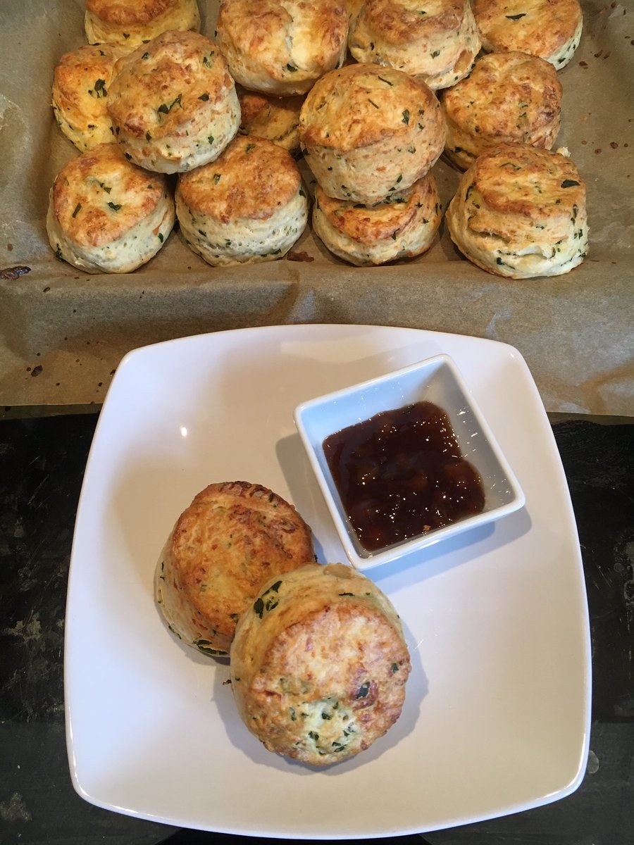 Brucafe_coffee's tweet photo. We have been baking! Goats cheese and basil scones. Served warm with butter and chutney. #seeyoutomorrow #delicious https://t.co/uXOtuyh2LX