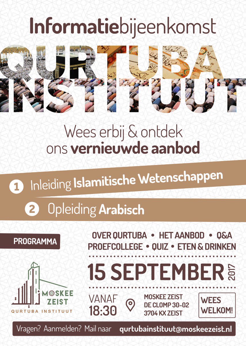 Morgen vanaf 18:30 is het ZOVER 😀 
Broeders R. Soekirman &amp; M. Elhoceimi zullen je meenemen in een korte introductiereis over het instituut.