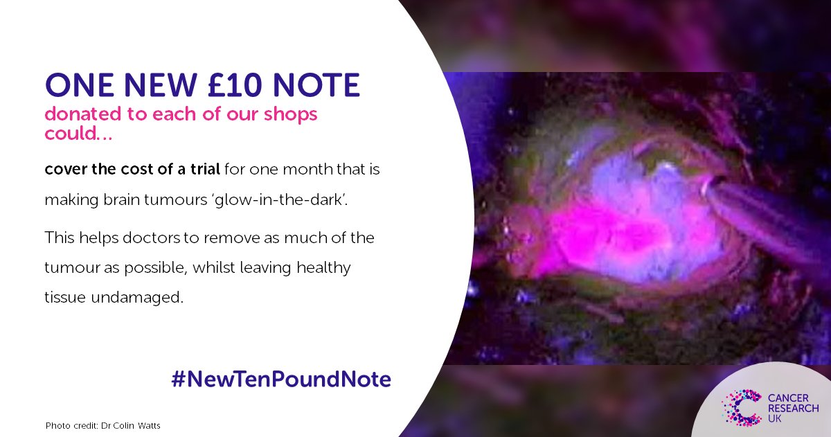 CRUKShops's tweet image. If just one #NewTenPoundNote was donated to each of our shops, they would pay for an amazing clinical trial like this one for a whole month!