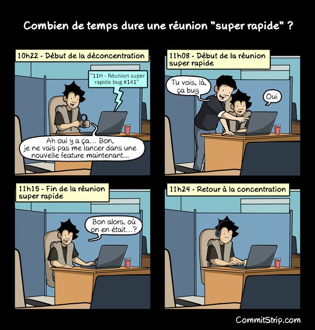 CommitStrip_fr's tweet photo. Combien de temps dure une réunion "super rapide" ?
 https://t.co/C2wYr5NBGI https://t.co/JS5XlaRWTV