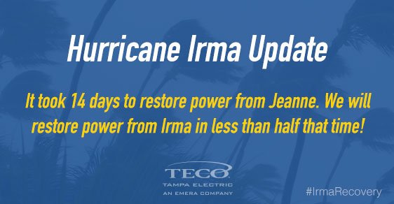 Teco Energy On Twitter It Took 14 Days To Restore Power From