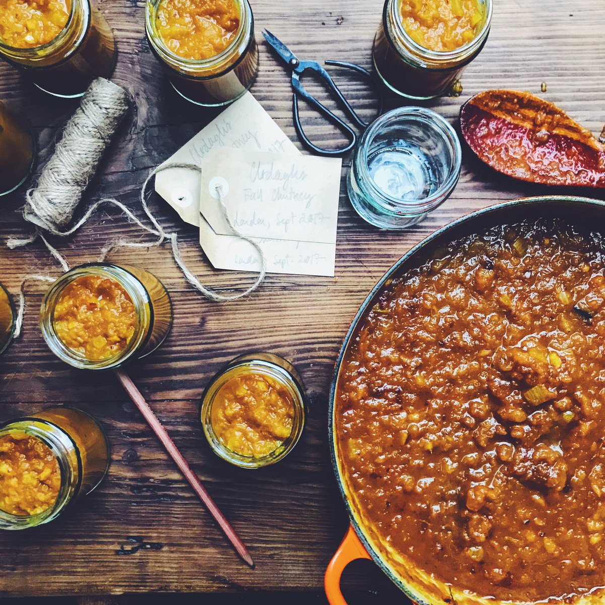 Clodagh McKenna on X: My Fall Chutney 🍂🍁 from the apples in my garden 😊  38 pots now stocked in my pantry! Recipe is in my book Homemade xx  t.co5U5dLQYnCJ  X