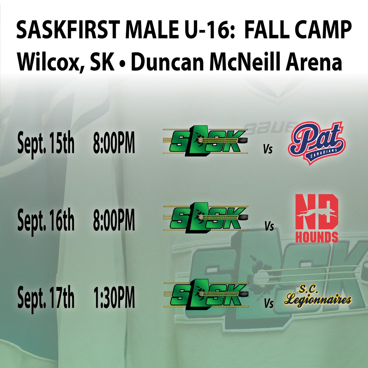 hockeysask's tweet photo. #SaskFirst Male U16 Fall Camp begins today with games v #SMAAAHL teams starting tomorrow in Wilcox. #SaskHockey

🔗 | https://t.co/CwC6kESedb https://t.co/G9dTQvgmu3