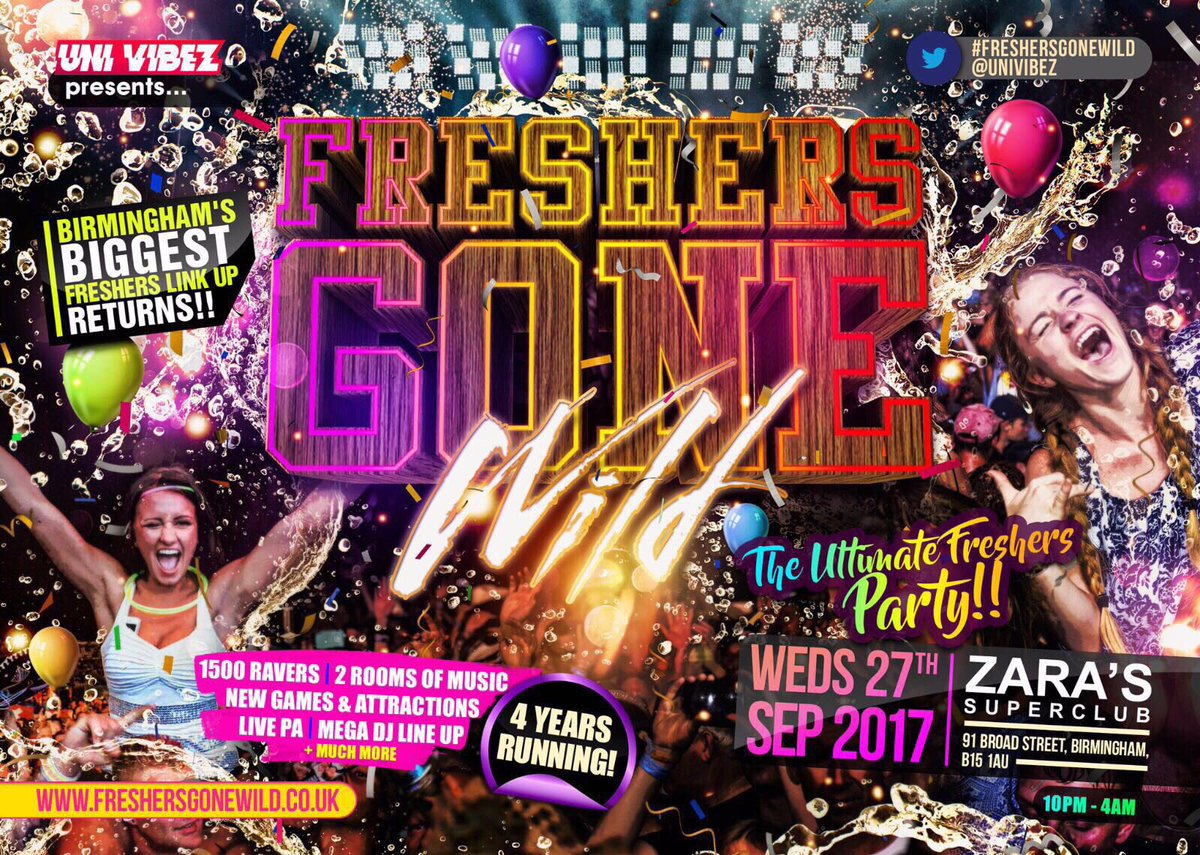 kayantics's tweet photo. 🔴Birminghams BIGGEST freshers Party 🎉🙌

🔵 £2 Shots ALL NIGHT

🔴 500+ Ticket Sold ❌❌❌ 

#FreshersGoneWild
https://t.co/0q2nOWP0O3 https://t.co/Nc7r6wAd9Y