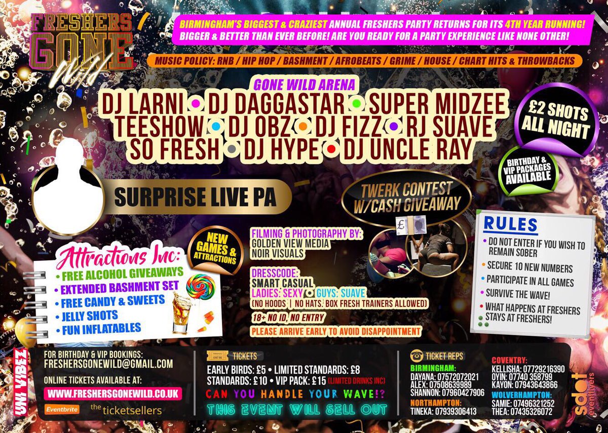 FresherGoneWild's tweet photo. #FreshersGoneWild Will be Birminghams Biggest Freshers Party 😩🙌🎉

500+ Tickets Sold Already ‼️😳

https://t.co/C39VmfDf0z https://t.co/n4kf1DldoP