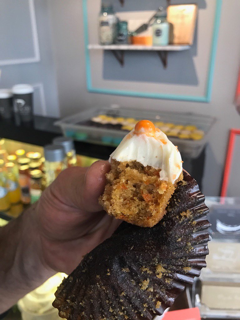 Almost didn't get a pic of this Alaska Grown carrot cake cupcake <a href="/SweetCaribouAK/">Sweet Caribou</a>