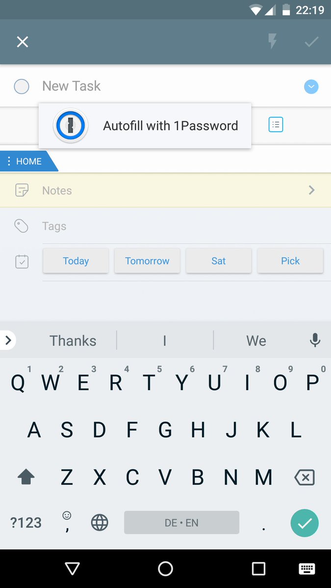 stroebjo's tweet image. Hey @2DoApp there seem to be some issues with the #autofill  API on Android O? Cc @1Password