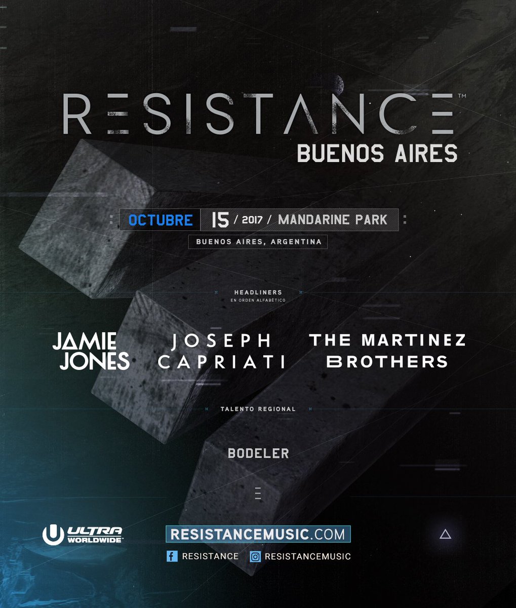 Presenting the lineup for RESISTANCE Buenos Aires Weekend 2

Tickets on sale now: ResistanceMusic.com/tickets/buenos…