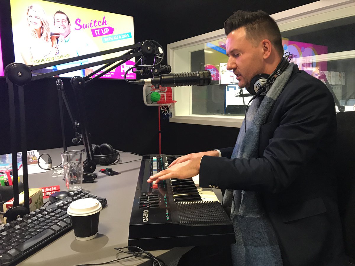Listen up - Michael Griffiths is about to play live on @thehitsnz on Dave's old casiotone!!! #chchartsfest