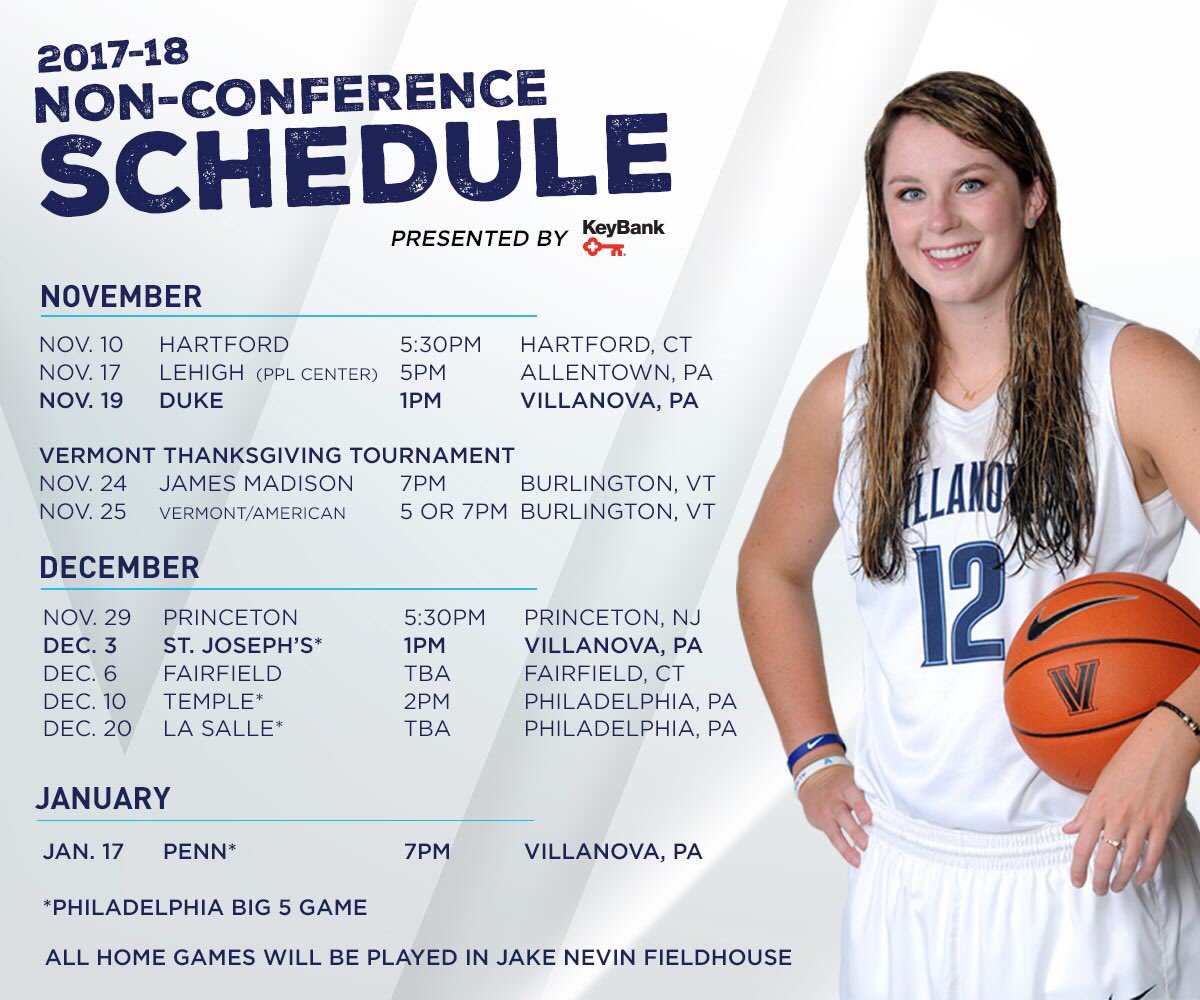 Villanova WBB on Twitter: "Our 2017-18 schedule is here! 🔗: https://t.co/P0LkcO3CAR…