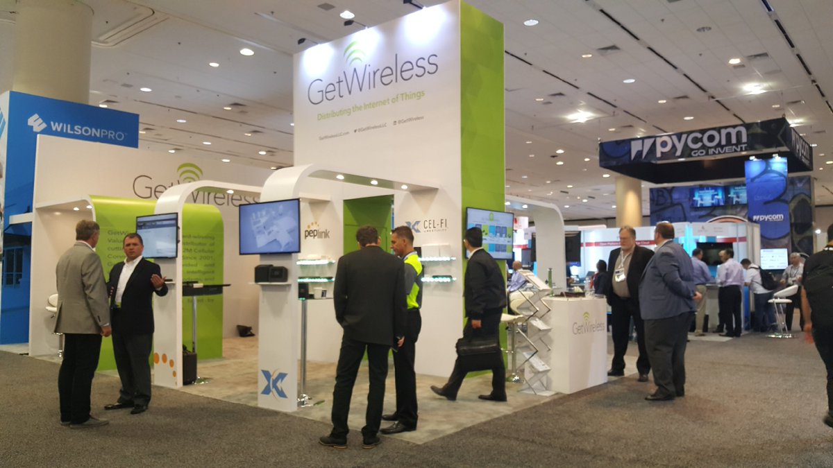 GetWirelessLLC's tweet photo. Final day of #MWCA2017!  Visit the GetWireless team &amp; our strategic vendor partners.  Sierra Wireless, Cel-Fi by Nextivity, &amp; Peplink! #IoT https://t.co/MPE3KdpALq
