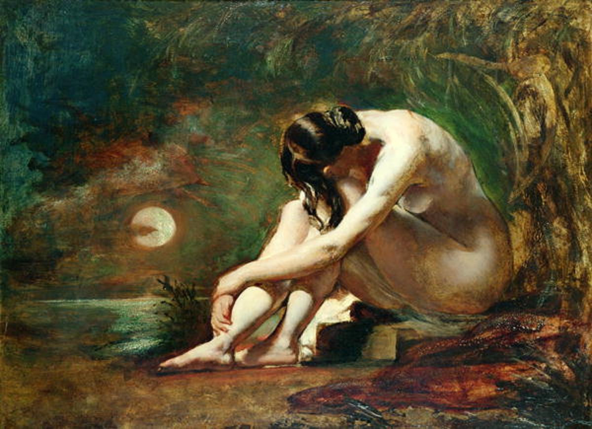 #Buonanotte d'#arte William Etty 'Moonlit Nude', 1845c.#Roma...