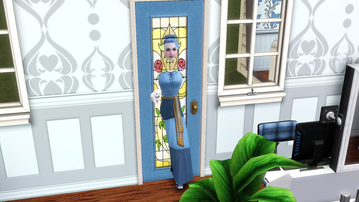 SimLovingGirl's tweet photo. Well I guess that's one way to get through a door 🤣#outtakes #ts3 #thesims #thesims3 #theresadoorthere #itsanillusion #thereisnodoor https://t.co/9vI6hNdU7Q