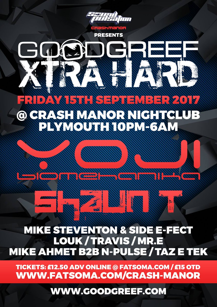 DjMattEdwards's tweet photo. @GoodgreefChat #XtraHard @ManorCrash #Friday #Plymouth #nightlife @YojiBiomehanika @DJ_Shaun_T https://t.co/2lRXX5gOlQ